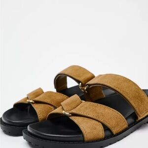 Stylish Tan Suede Sandals